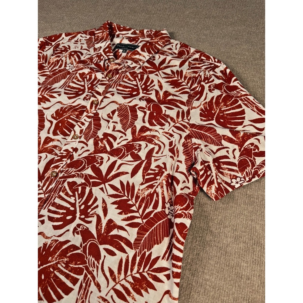 Paisley‎ & Gray Men's XL 18 Linen Short Sleeve Button Down Slim Fit Hawaiian